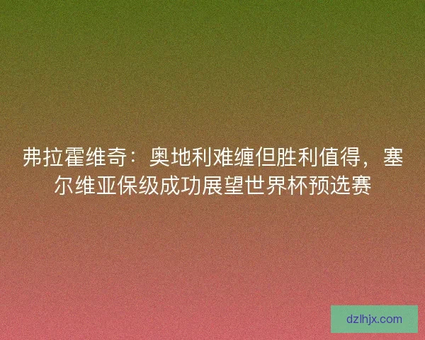 弗拉霍维奇：奥地利难缠但胜利值得，塞尔维亚保级成功展望世界杯预选赛